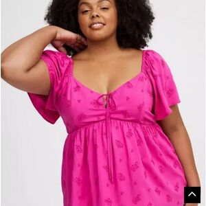 NWT Torrid Peplum Challis Tie-Back Top. Size 0 (12)